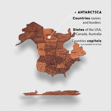 Load image into Gallery viewer, 3D Wooden World Map Oak (for US only)