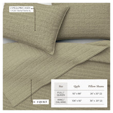 Load image into Gallery viewer, 100% Cotton Honeycomb Waffle Garment Washed Quilt Set - Genevieve Collection