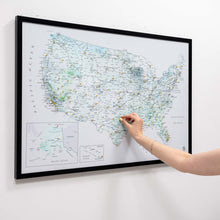 Load image into Gallery viewer, Wooden Canvas USA Map - Sky Blue