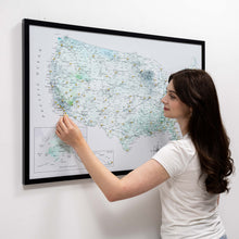 Load image into Gallery viewer, Wooden Canvas USA Map - Sky Blue