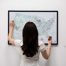 Load image into Gallery viewer, Wooden Canvas USA Map - Sky Blue
