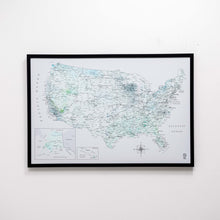 Load image into Gallery viewer, Wooden Canvas USA Map - Sky Blue