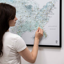 Load image into Gallery viewer, Wooden Canvas USA Map - Sky Blue