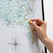 Load image into Gallery viewer, Wooden Canvas USA Map - Sky Blue