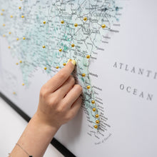 Load image into Gallery viewer, Wooden Canvas USA Map - Sky Blue