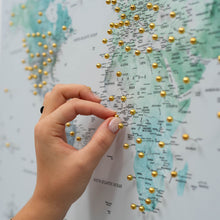 Load image into Gallery viewer, World Map on Canvas - Sky Blue