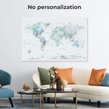 Load image into Gallery viewer, World Map on Canvas - Sky Blue