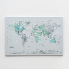 Load image into Gallery viewer, World Map on Canvas - Sky Blue