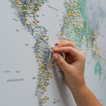 Load image into Gallery viewer, World Map on Canvas - Sky Blue