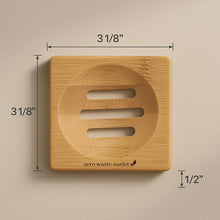 Load image into Gallery viewer, Small Square Bamboo Soap Dish