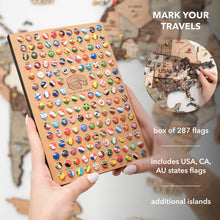 Load image into Gallery viewer, 3D Wooden World Map Smokey