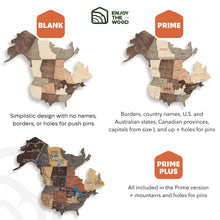 Load image into Gallery viewer, 3D Wooden World Map Smokey