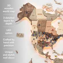 Load image into Gallery viewer, 3D LED Wooden World Map 3.0 Smokey