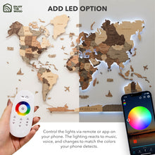 Load image into Gallery viewer, 3D LED Wooden World Map 3.0 Smokey