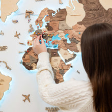 Load image into Gallery viewer, 3D LED Wooden World Map 3.0 Smokey