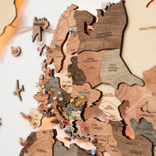 Load image into Gallery viewer, 3D LED Wooden World Map 3.0 Smokey