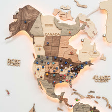 Load image into Gallery viewer, 3D LED Wooden World Map 3.0 Smokey