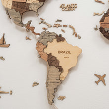 Load image into Gallery viewer, 3D LED Wooden World Map 3.0 Smokey