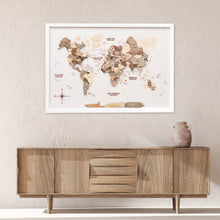 Load image into Gallery viewer, 3D Wooden Panel World Map - Smokey
