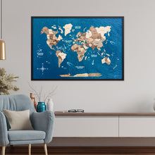 Load image into Gallery viewer, 3D Wooden Panel World Map - Smokey