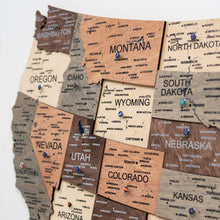 Load image into Gallery viewer, Wooden 3d Map of USA - Smokey