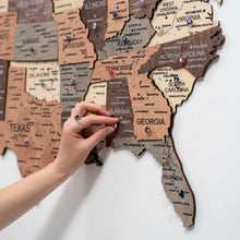 Load image into Gallery viewer, Wooden 3d Map of USA - Smokey