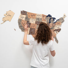 Load image into Gallery viewer, Wooden 3d Map of USA - Smokey