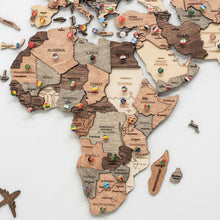 Load image into Gallery viewer, 3D Wooden World Map Smokey