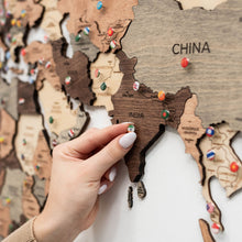 Load image into Gallery viewer, 3D Wooden World Map Smokey