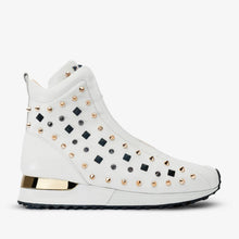 Load image into Gallery viewer, The Infanta High-Top White Spike Leather Women Sneaker Limited Edition
