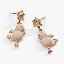Load image into Gallery viewer, Winter Wonderland Snowman Drop Earrings