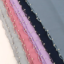 Load image into Gallery viewer, Solid Chiffon Hijab with Delicate Beaded Edging Pearl-Embellished Wave (MH139)