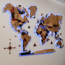 Load image into Gallery viewer, 3D Solid Wooden World Map
