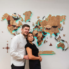 Load image into Gallery viewer, 3D Solid Wooden World Map