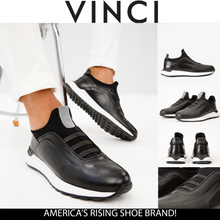 Load image into Gallery viewer, The Sonoma Black Leather Men Sneaker