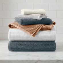 Load image into Gallery viewer, Turkish Cotton Ribbed 6-Piece Bath Towel Set - Georgiana Collection