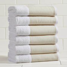 Load image into Gallery viewer, Cotton Linen-Like Border 6-Piece Towel Set - Priya Collection