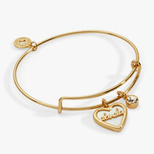 Load image into Gallery viewer, Abuela Mother of Pearl Heart Charm Bangle