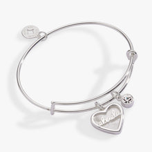 Load image into Gallery viewer, Abuela Mother of Pearl Heart Charm Bangle