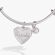 Load image into Gallery viewer, Abuela Mother of Pearl Heart Charm Bangle