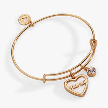 Load image into Gallery viewer, Mamá Mother of Pearl Heart Charm Bangle