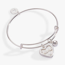 Load image into Gallery viewer, Mamá Mother of Pearl Heart Charm Bangle