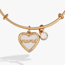 Load image into Gallery viewer, Mamá Mother of Pearl Heart Charm Bangle