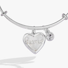Load image into Gallery viewer, Mamá Mother of Pearl Heart Charm Bangle