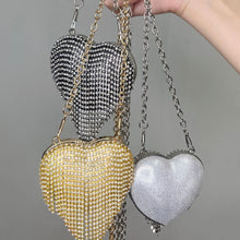 Load image into Gallery viewer, Sparkling Heart-Shaped Crossbody Bag Everyday Glam Diamond-Studded Mini Purse (MAC279)