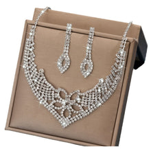 Load image into Gallery viewer, Sparkling Rhinestone Trio Earrings Necklace Bracelet Collection (MAC315)