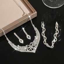 Load image into Gallery viewer, Sparkling Rhinestone Trio Earrings Necklace Bracelet Collection (MAC315)
