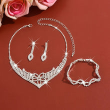 Load image into Gallery viewer, Sparkling Rhinestone Trio Earrings Necklace Bracelet Collection (MAC315)