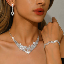 Load image into Gallery viewer, Sparkling Rhinestone Trio Earrings Necklace Bracelet Collection (MAC315)