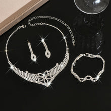 Load image into Gallery viewer, Sparkling Rhinestone Trio Earrings Necklace Bracelet Collection (MAC315)